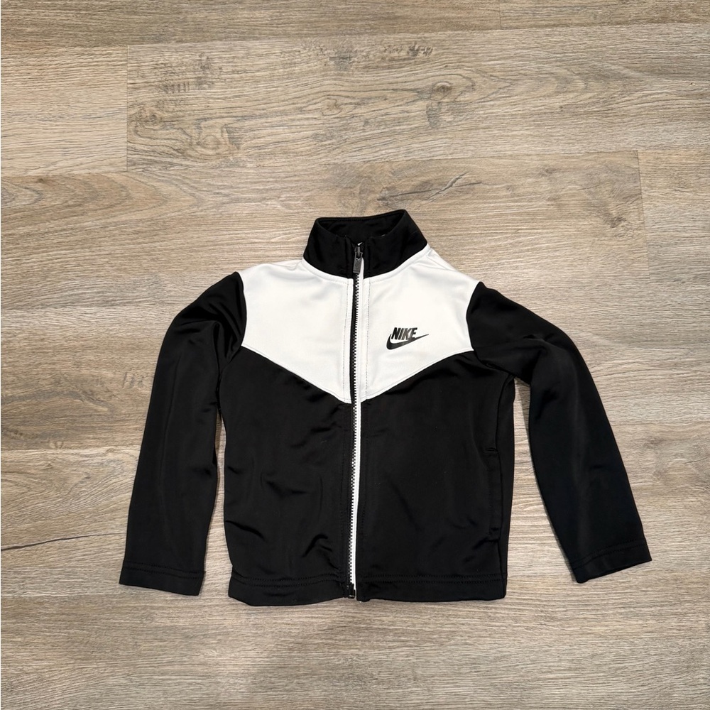 Nike Black and White Zip Front Track Jacket 3T